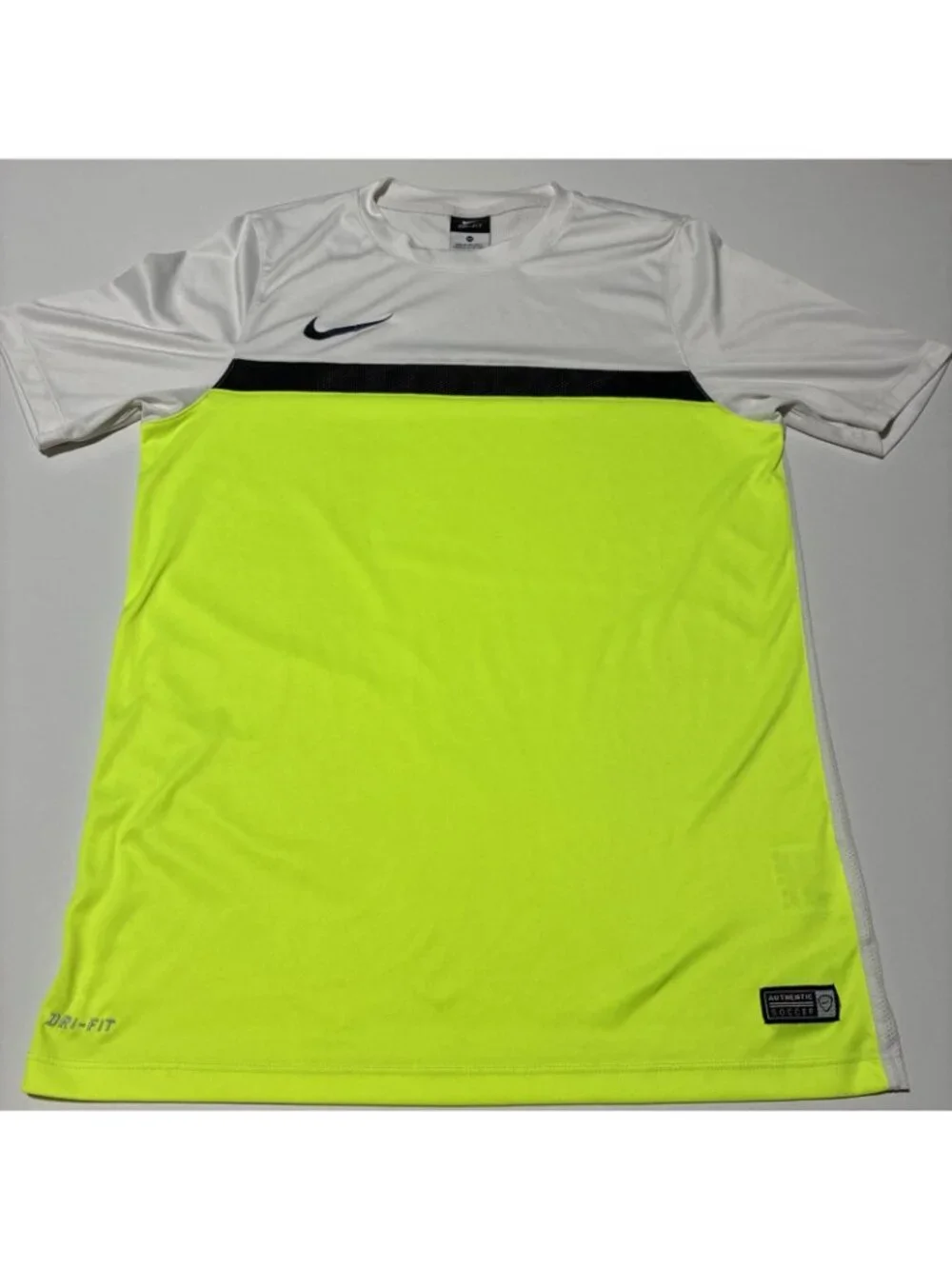 Nike Dry Fit Select Soccer Jersey Neon Volt Yellow Men's Professional Grade S -M